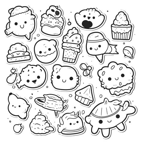 cute kawaii stickers|kawaii stickers printable no color.